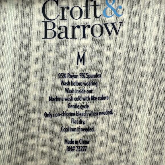 Croft & Barrow Medium Maxi Tank Dress Blue Dotted Stripe Knit Beach Resort NEW - Picture 7 of 8